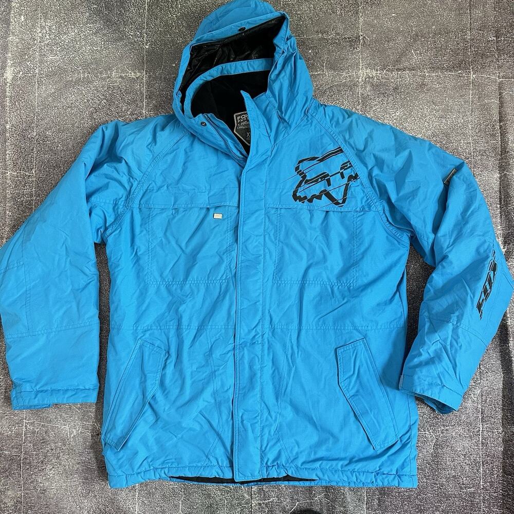 Men's Y2K Fox Tech FX 1 Series Black Black Fleece Lined Snowboard Jacket Sz XL